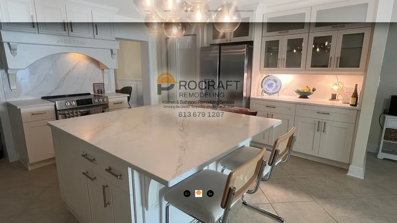 ProCraft's previous website first screen